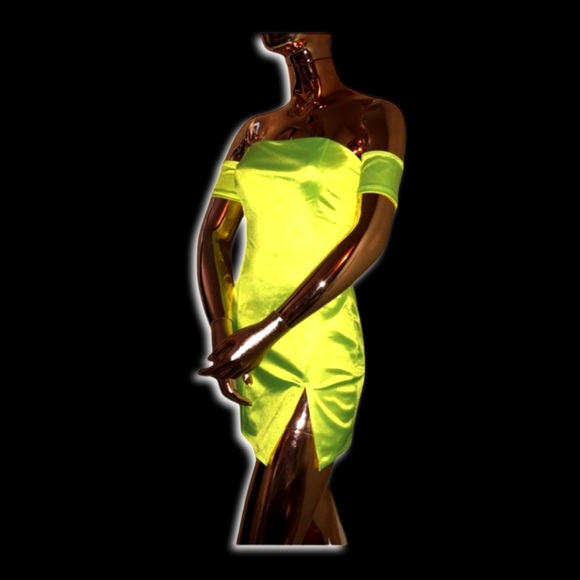 Cyber Green Mini Dress - Picture 2 of 5